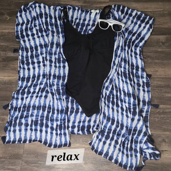 Boho Tie Dye Tassel Beach Kaftan Cover Up O/S - Picture 1 of 9